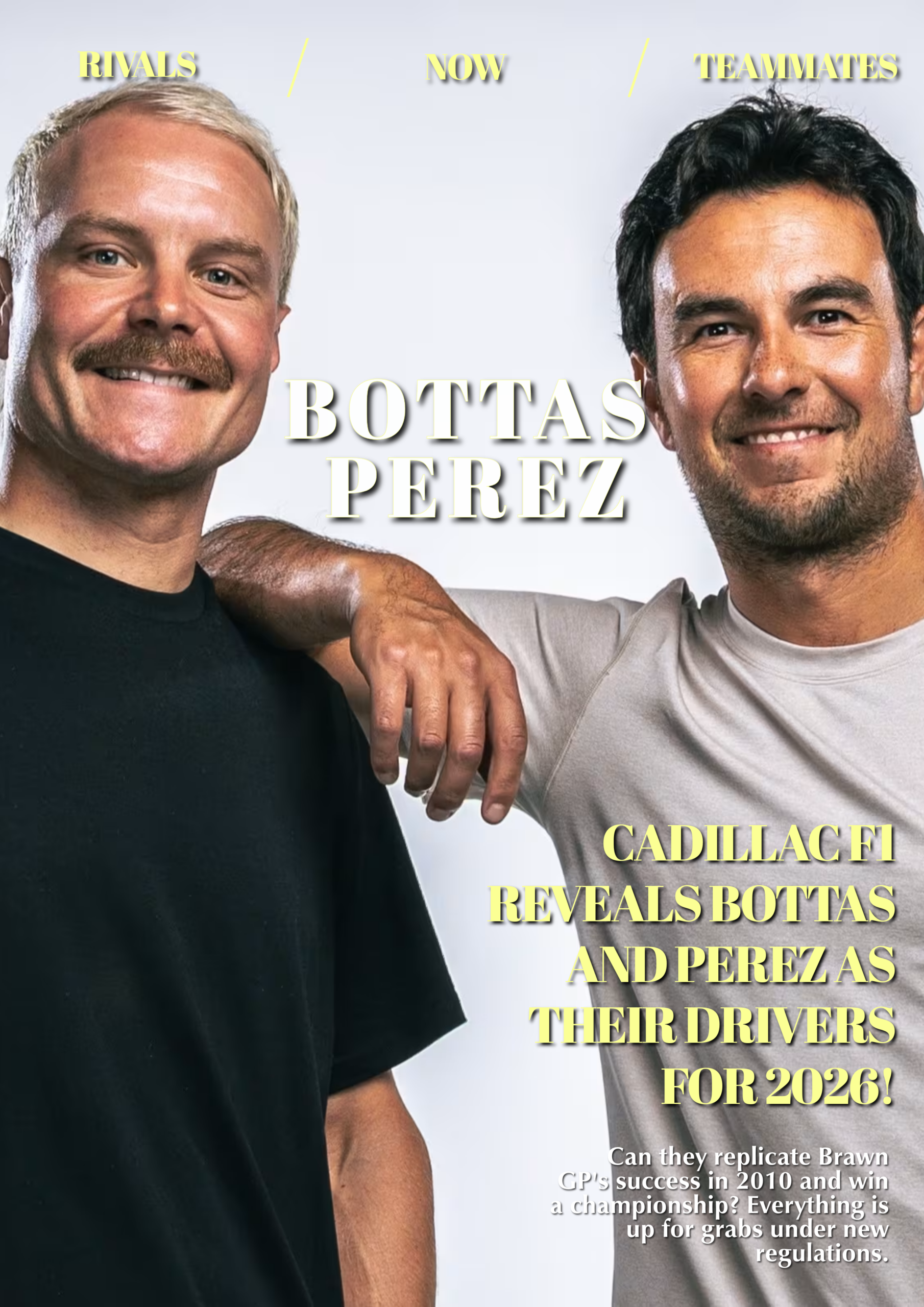 Sergio Perez and Valtteri Bottas are named as Cadillac’s 2026 drivers.