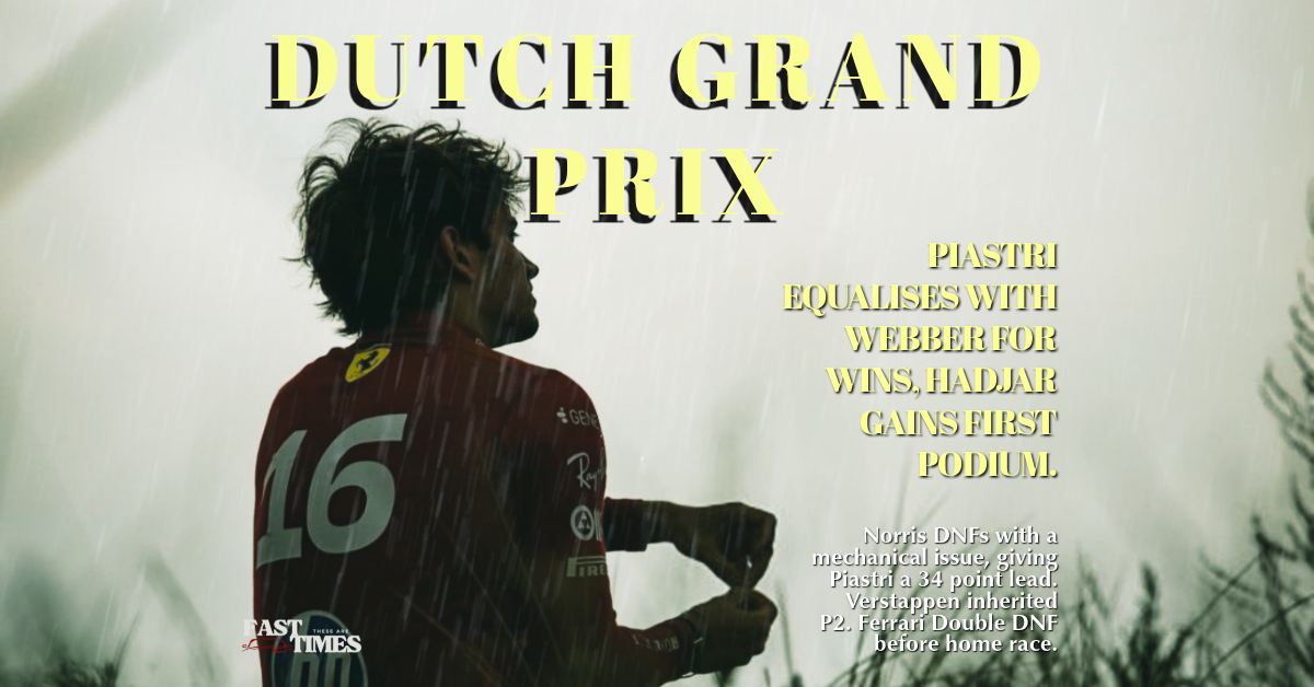 DUTCH GRAND PRIX: Emotional Hadjar’s first podium, while Norris DNF’s